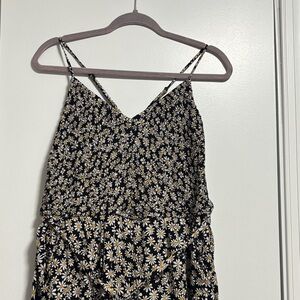 American Eagle Outfitters Black Floral Jumpsuit